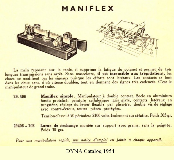 Maniflex, 1954 DYNA catalog, click to enlarge picture.
