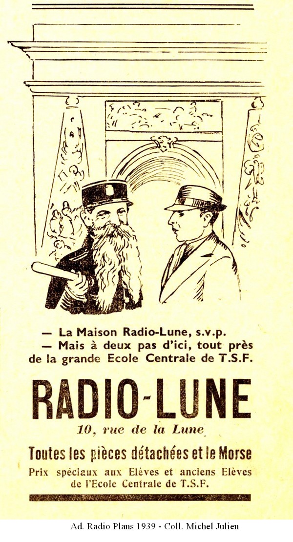 Radio-Lune ad, Radio Pmans 1939, click to enlarge picture.
