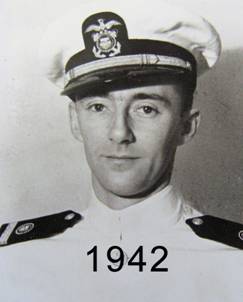 Bob - W6BNB wearing his Merchant Marine officers cap in 1942, click to enlarge picture.